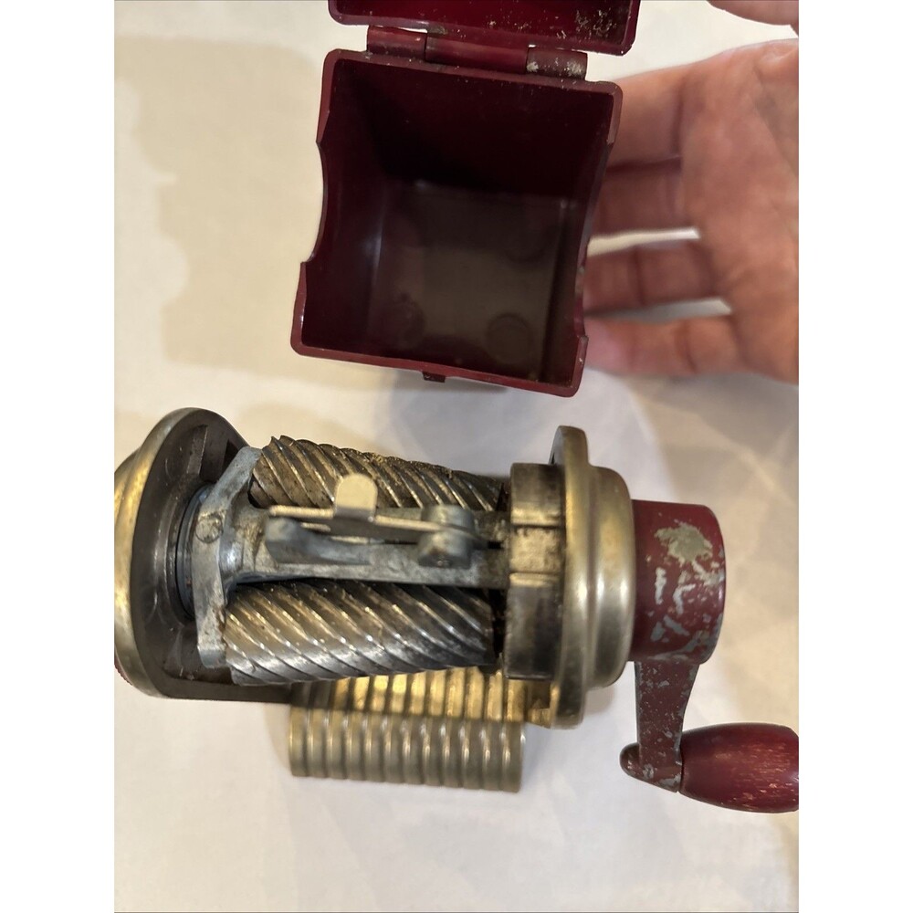 Antique Dexter RED Pencil Sharpener Automatic Pencil Sharpening Co Vintage WORKS - Picture 13 of 16